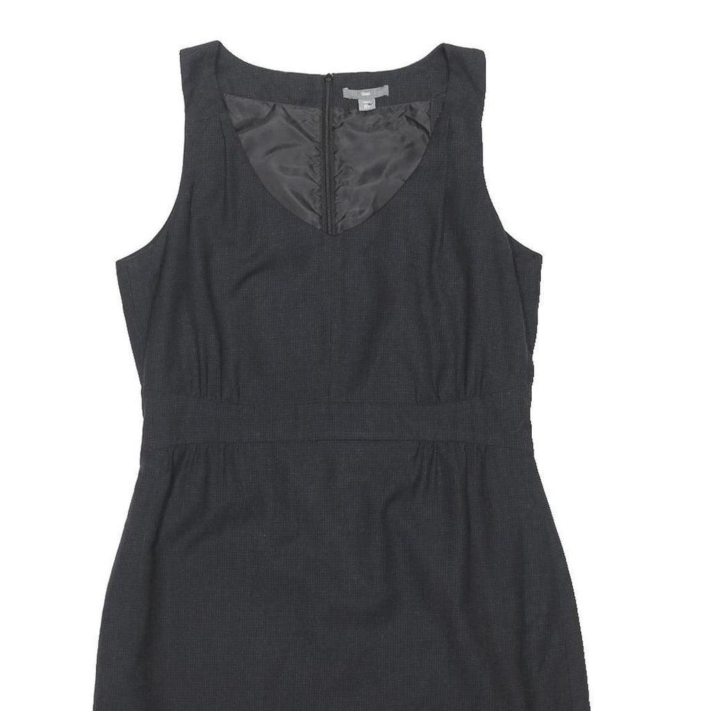GAP Womens Black Day Dress Cotton Blend Sleeveless V-Neck M Simple Workwear