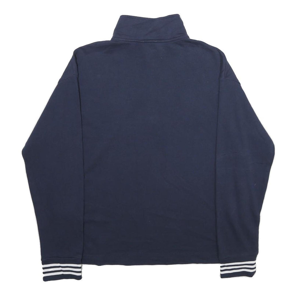 NAUTICA Mens Navy Blue Quarter Zip Sweatshirt M Cotton Blend Pullover Casual