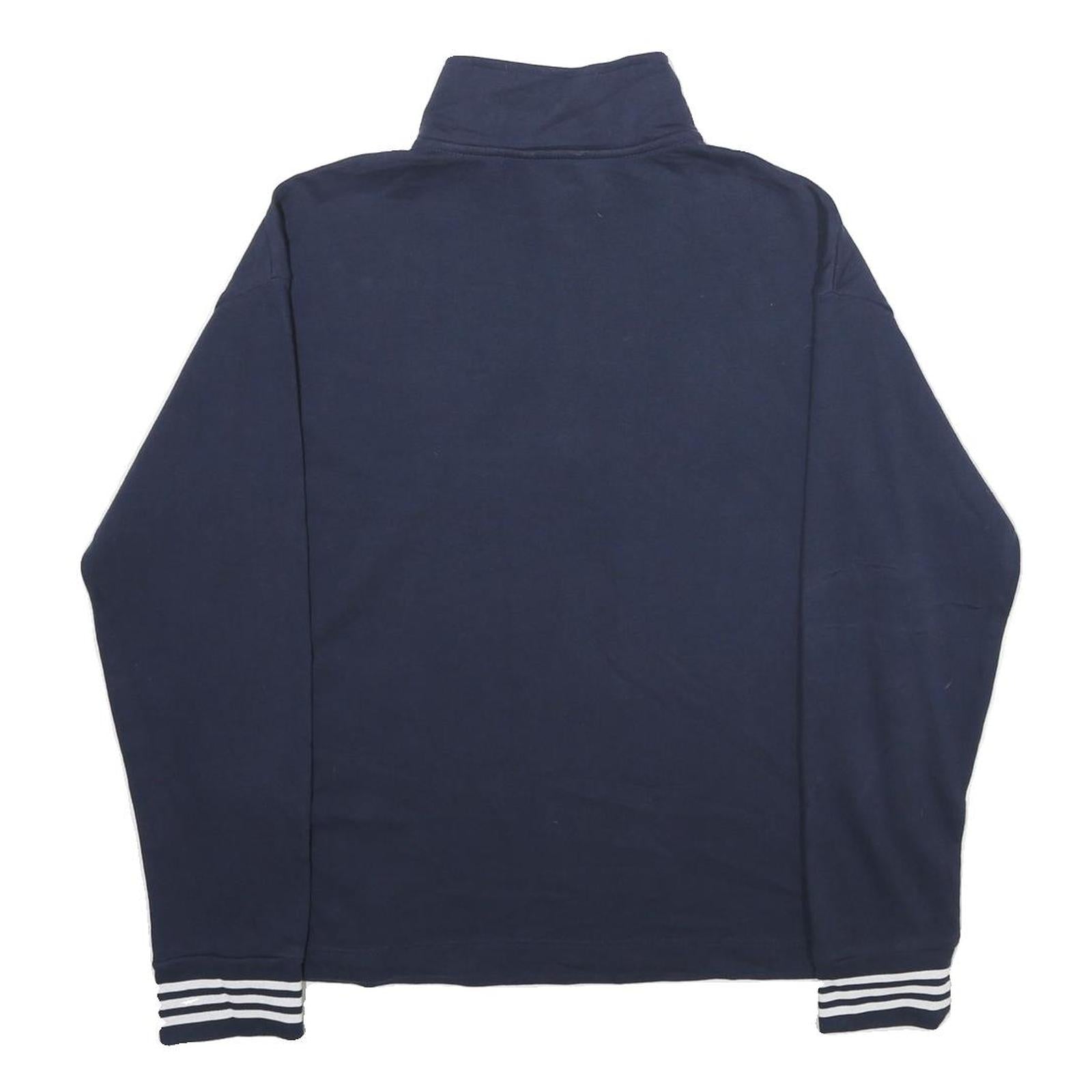 NAUTICA Mens Navy Blue Quarter Zip Sweatshirt M Cotton Blend Pullover Casual