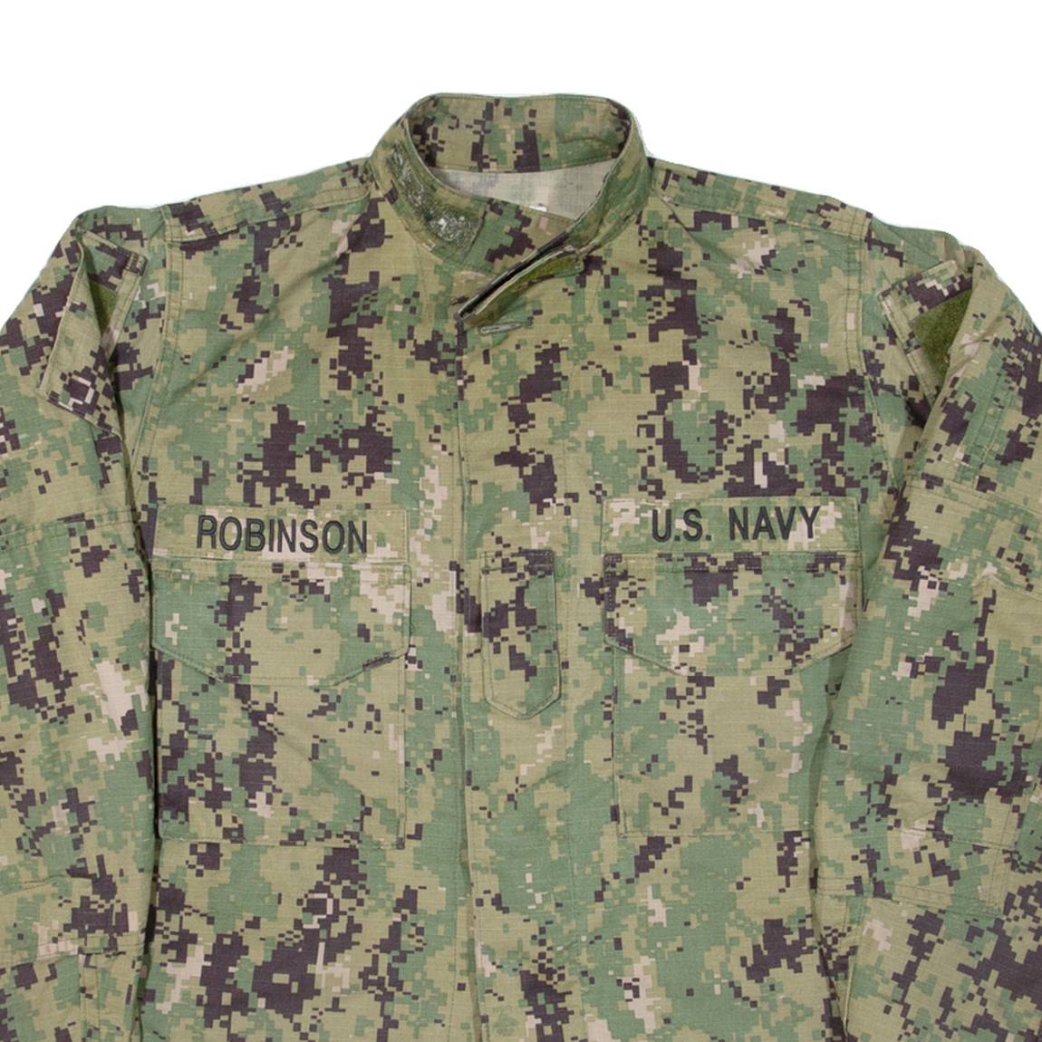 U.s.navy Robinson Womens Shirt Green Camouflage Long Sleeve M