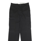 DICKIES Mens Black Regular Straight Polyester Blend Trousers W30 L32 Zip Closure