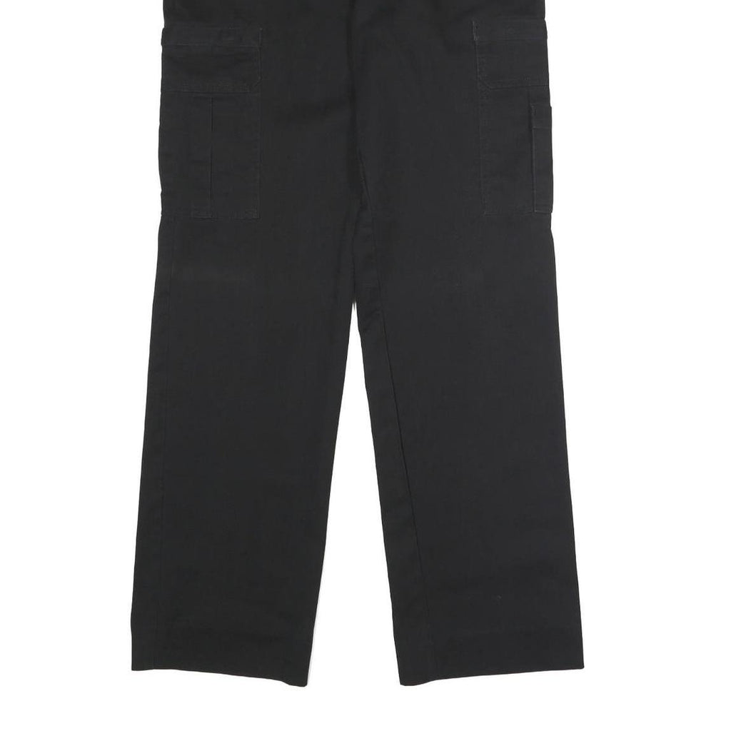 DICKIES Mens Black Regular Straight Polyester Blend Trousers W30 L32 Zip Closure