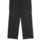 DICKIES Mens Black Regular Straight Polyester Blend Trousers W30 L32 Zip Closure
