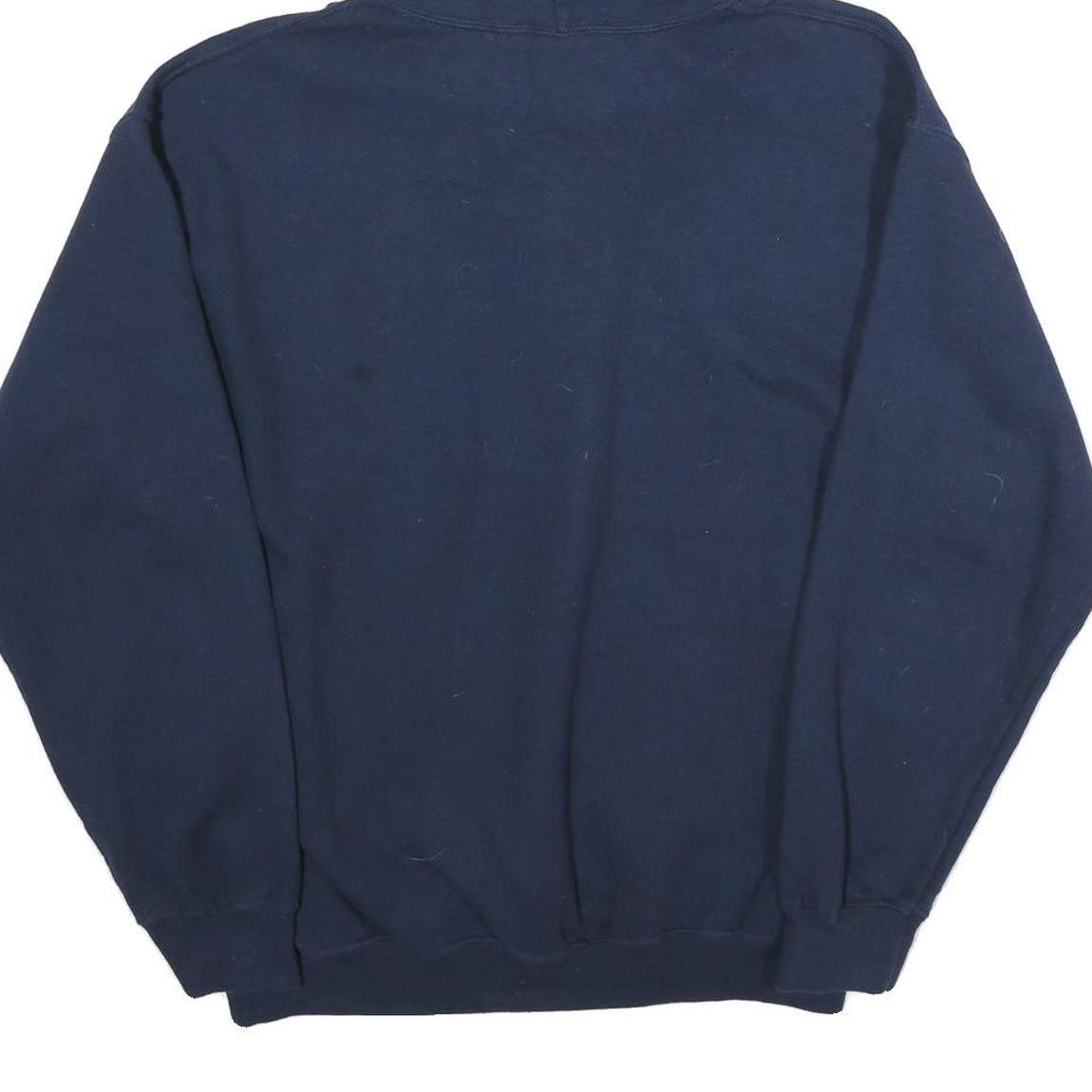 GILDAN Mens Navy Blue Thundering Herd Cotton Pullover Hoodie M Athletic