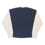CHAMPION Mens Navy & Cream Crew Neck M Fleece Colourblock Sweatshirt Pocket