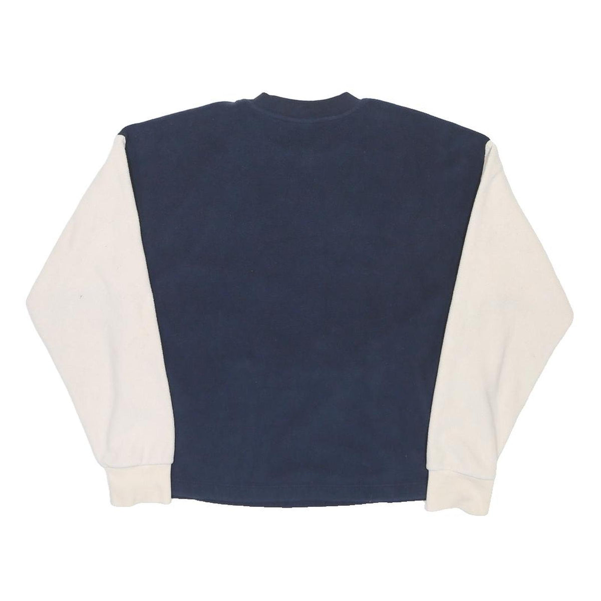 CHAMPION Mens Navy & Cream Crew Neck M Fleece Colourblock Sweatshirt Pocket