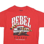 POPULAR POISON Mens Red Rebel Graphic T-Shirt L Short Sleeve Crew Neck Printed