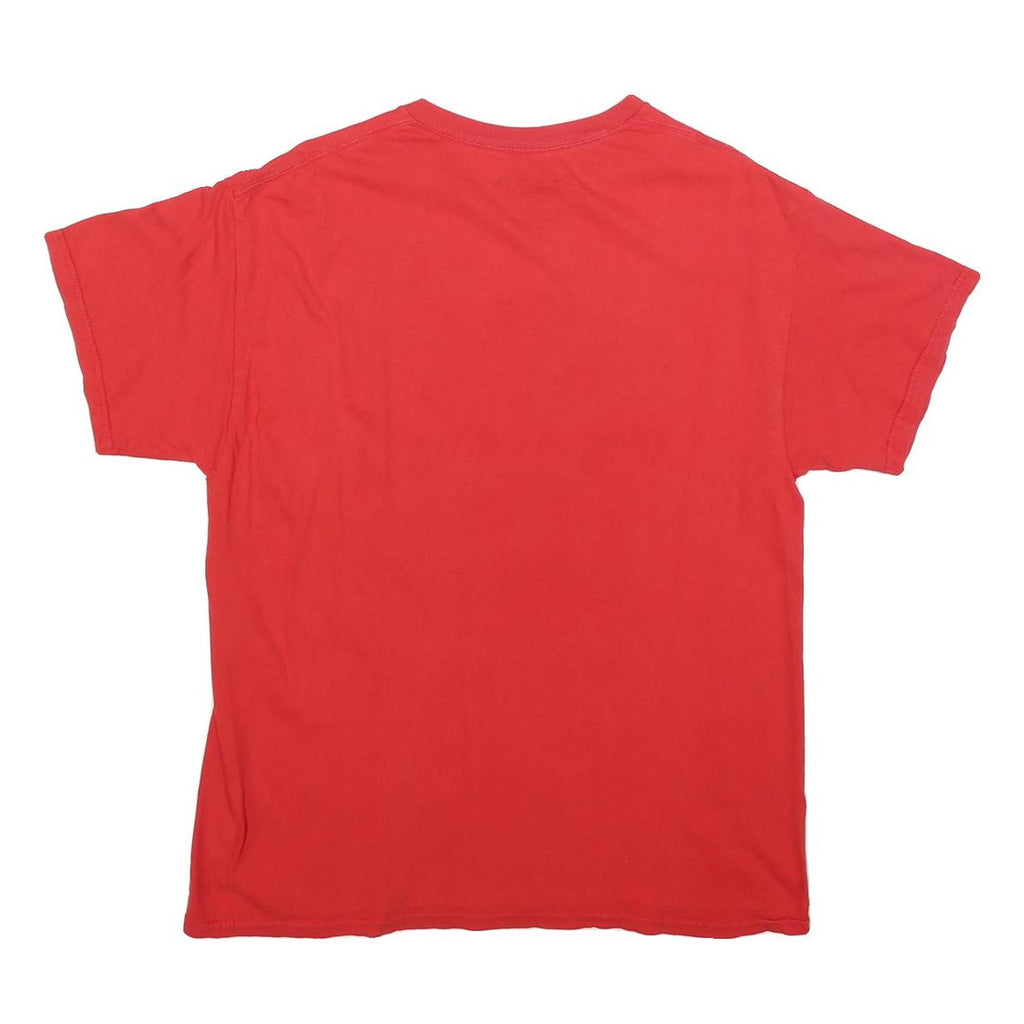 POPULAR POISON Mens Red Rebel Graphic T-Shirt L Short Sleeve Crew Neck Printed