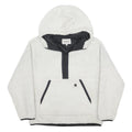 CARHARTT WIP Womens White Pullover Hoodie S Sherpa Fleece ¼ Zip
