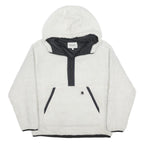 CARHARTT WIP Womens White Pullover Hoodie S Sherpa Fleece ¼ Zip