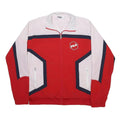 FILA Mens Red White & Navy Retro Track Jacket M Polyester Blend Zip Plain
