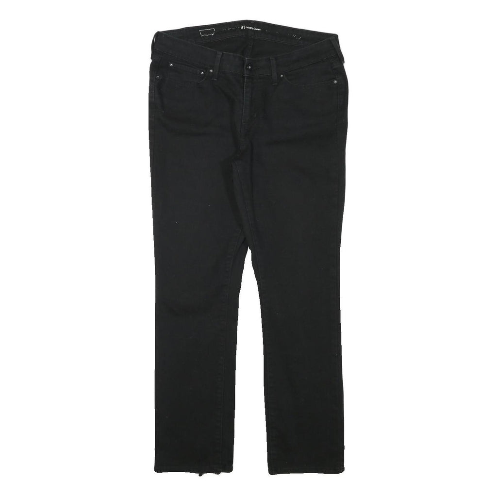 LEVI'S Womens Black Slim Skinny Denim Raw Hem W32 L27 Cotton Blend Zip Jeans