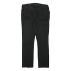 LEVI'S Womens Black Slim Skinny Denim Raw Hem W32 L27 Cotton Blend Zip Jeans