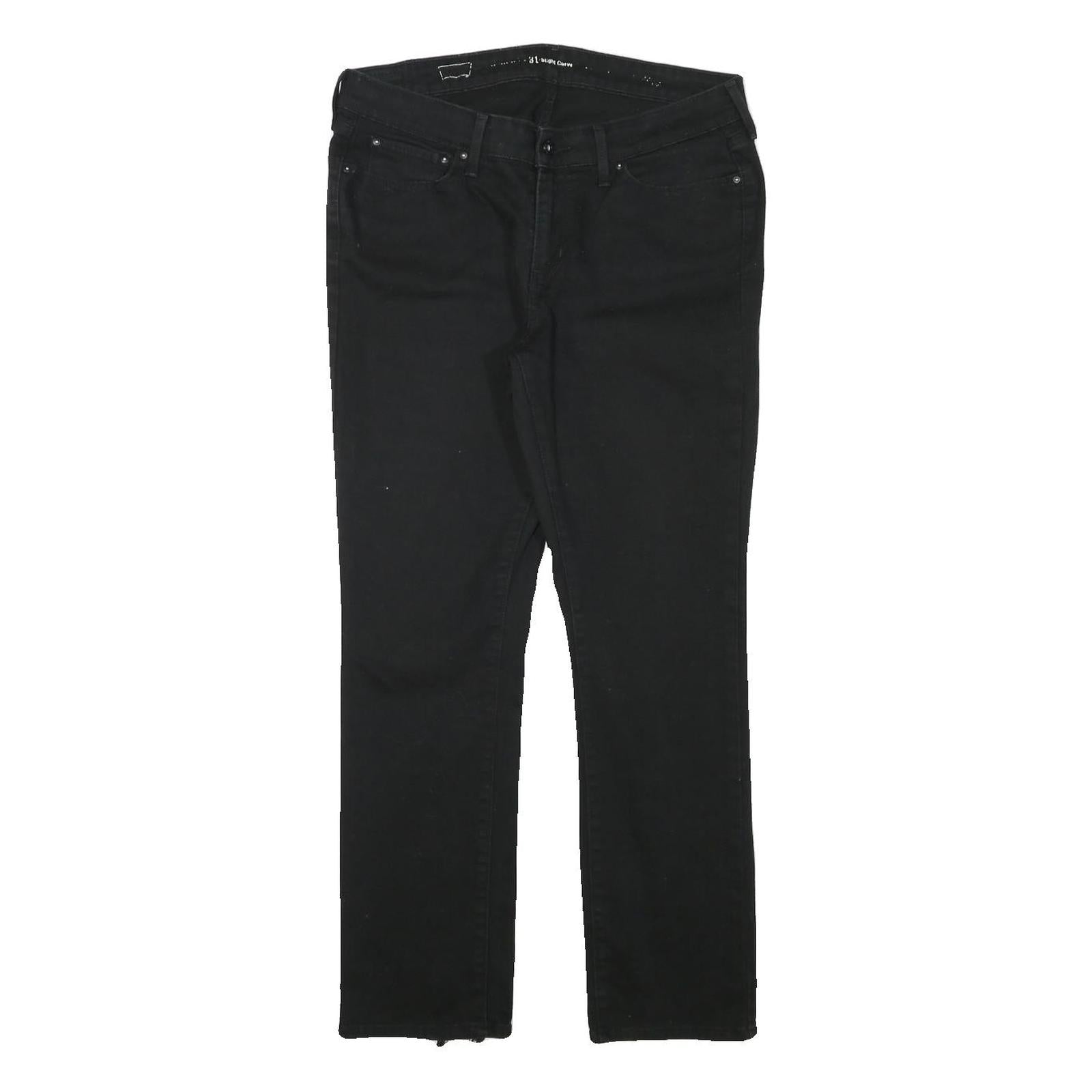 LEVI'S Womens Black Slim Skinny Denim Raw Hem W32 L27 Cotton Blend Zip Jeans