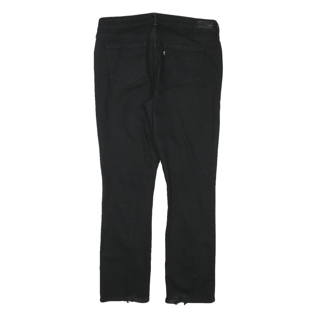 LEVI'S Womens Black Slim Skinny Denim Raw Hem W32 L27 Cotton Blend Zip Jeans