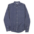 TOMMY HILFIGER Mens Blue Check Shirt S Long Sleeve Cotton Blend Classic Fit