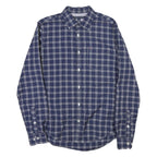 TOMMY HILFIGER Mens Blue Check Shirt S Long Sleeve Cotton Blend Classic Fit