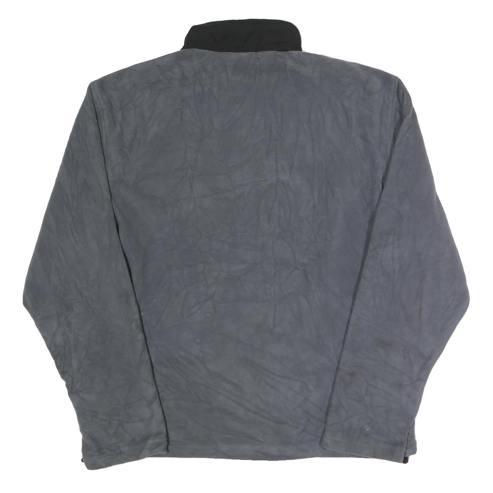 NEW BALANCE Mens Grey Black Contrast Zip Up Jacket L Polyester Activewear