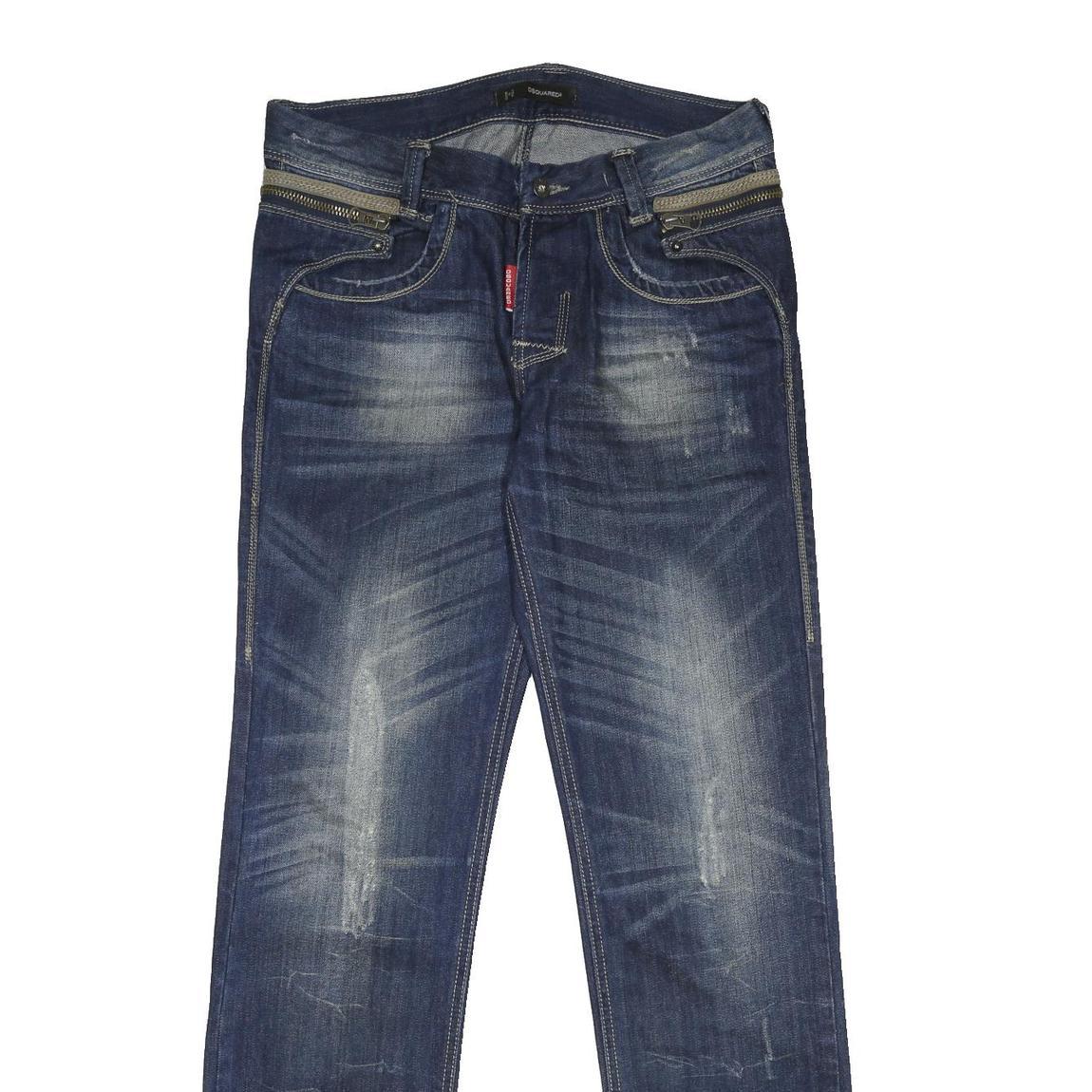DSQUARED2 Mens Blue Regular Straight Denim Cotton Medium W32 L33 Button Closure