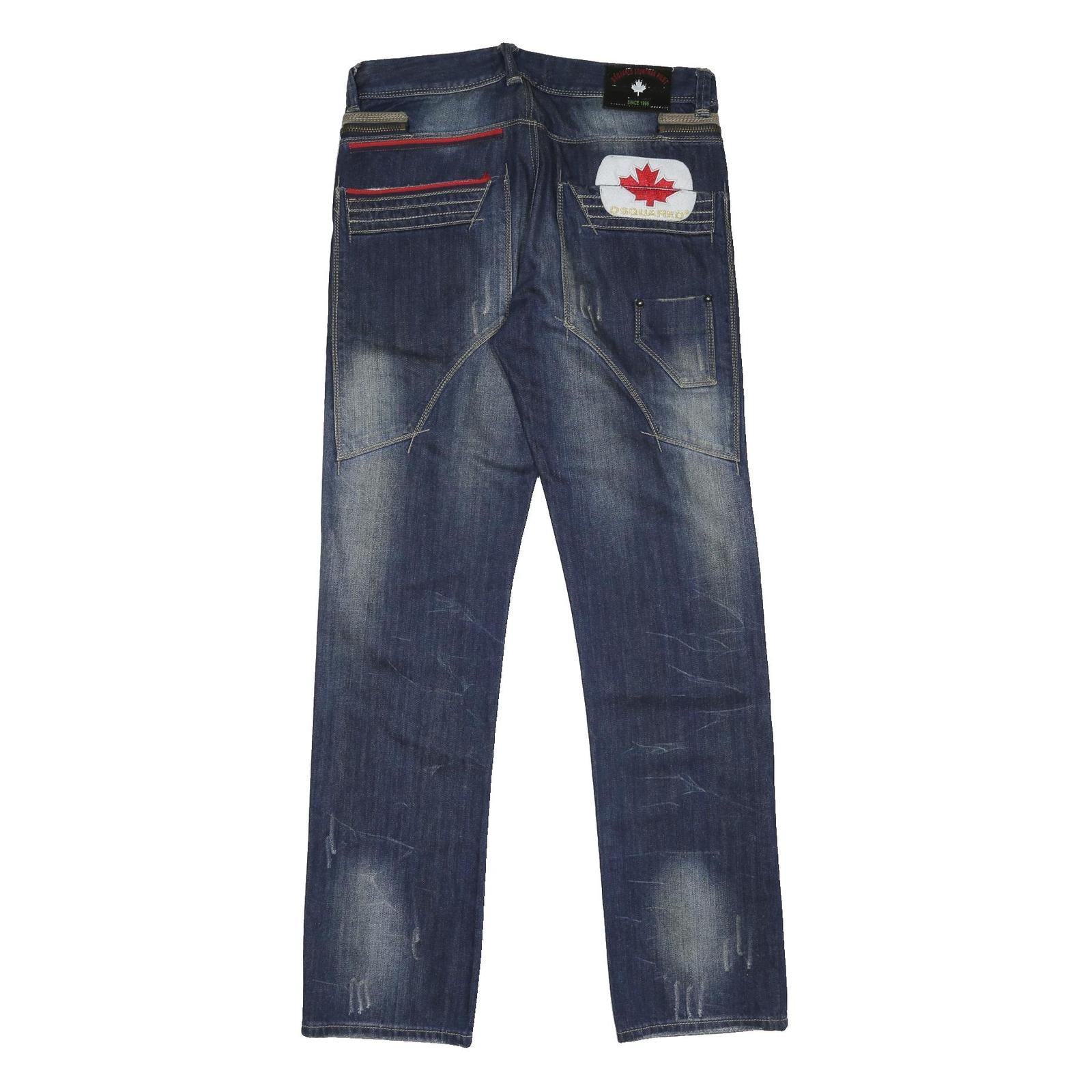 DSQUARED2 Mens Blue Regular Straight Denim Cotton Medium W32 L33 Button Closure