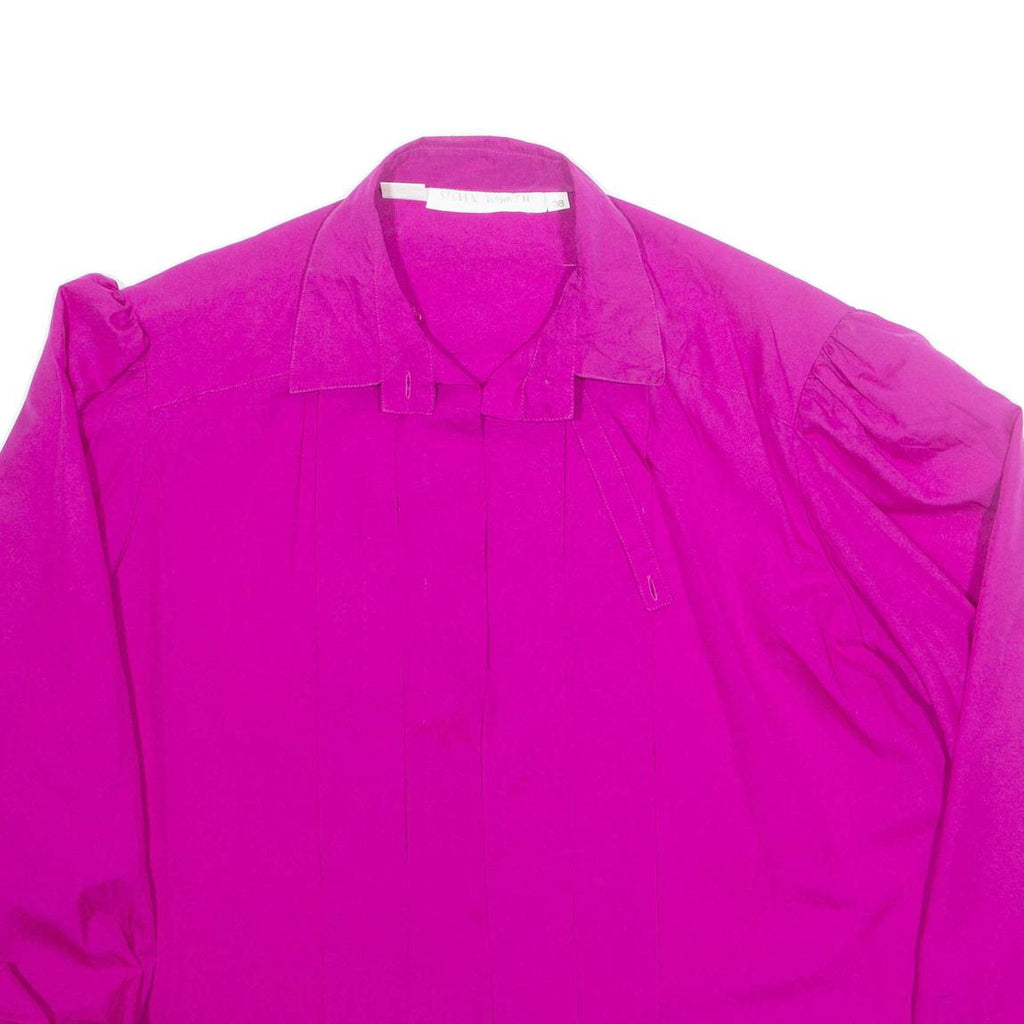 Womens Blouse Pink Collared Long Sleeve M