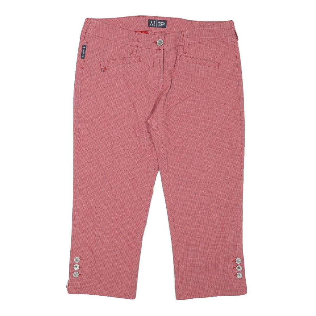 ARMANI JEANS Womens Cotton Blend Pink Regular Straight Trousers W30 L13 Stylish