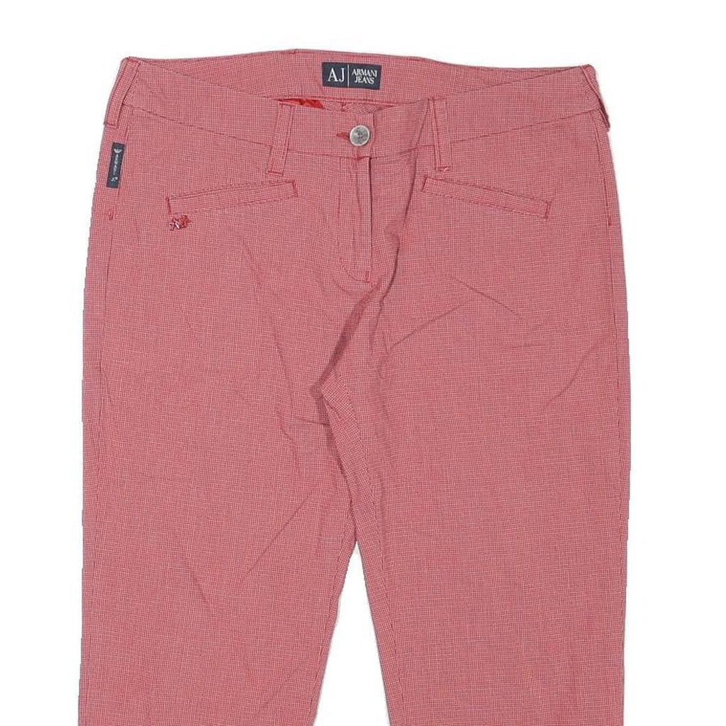 ARMANI JEANS Womens Cotton Blend Pink Regular Straight Trousers W30 L13 Stylish
