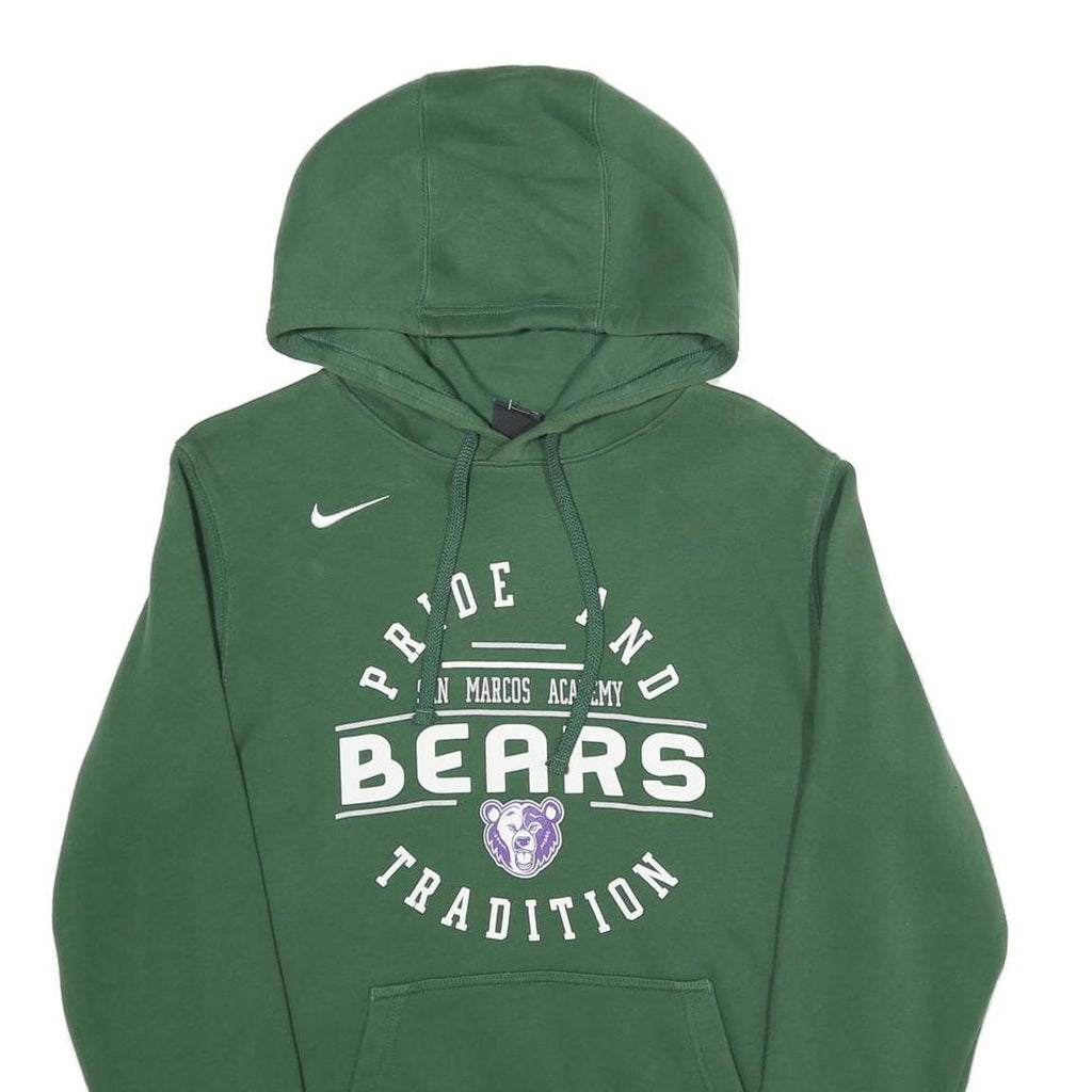 NIKE Mens Green San Marcos Academy Bears Hoodie S Printed Sports Sweatshirt