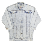 WHIPP Womens Blue Denim Jacket L Cotton Button Closure Casual Outerwear