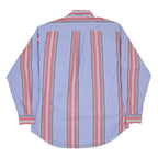 TOMMY HILFIGER Mens Blue & Red Striped Shirt L Cotton Button Down Casual