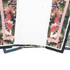 GUESS Womens White Floral Colourblock Kimono Sleeve Crew Neck Top M