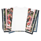 GUESS Womens White Floral Colourblock Kimono Sleeve Crew Neck Top M