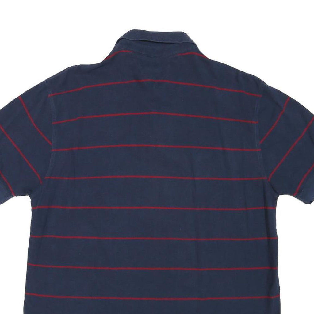 TOMMY HILFIGER Mens Blue & Red Striped Short Sleeve Polo Shirt L Classic