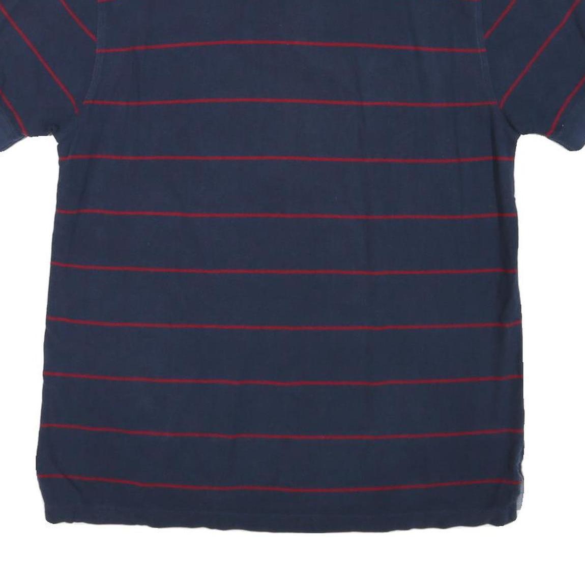TOMMY HILFIGER Mens Blue & Red Striped Short Sleeve Polo Shirt L Classic
