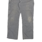 DICKIES Mens Cotton Blend Grey Regular Straight Trousers W33 L28 Workwear Zip
