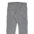 DICKIES Mens Cotton Blend Grey Regular Straight Trousers W33 L28 Workwear Zip