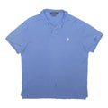 POLO RALPH LAUREN Mens Blue Short Sleeve Plain M Cotton Blend Logo Polo Shirt