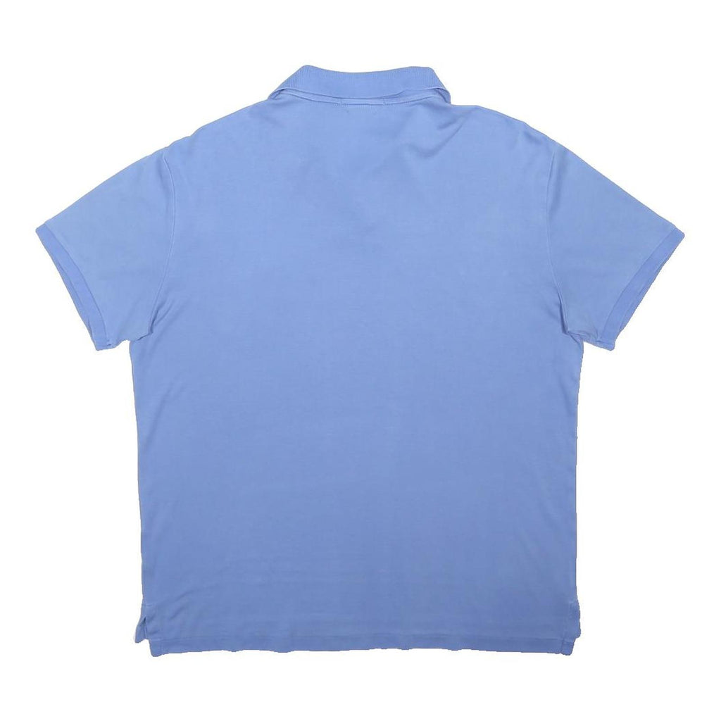 POLO RALPH LAUREN Mens Blue Short Sleeve Plain M Cotton Blend Logo Polo Shirt