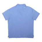 POLO RALPH LAUREN Mens Blue Short Sleeve Plain M Cotton Blend Logo Polo Shirt