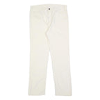 LEVI'S Mens Regular Fit White Cotton Blend Trousers W34 L32 Casual Zip Closure