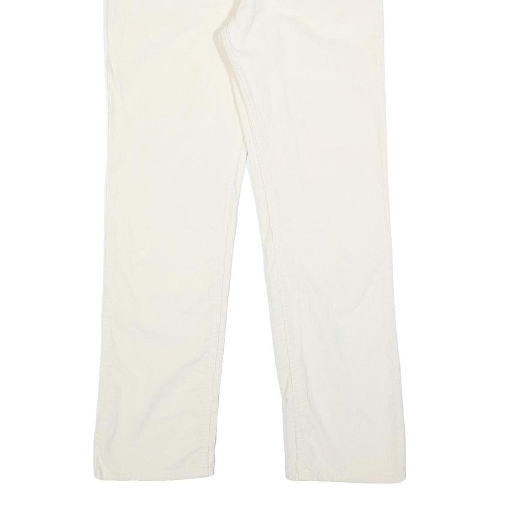 LEVI'S Mens Regular Fit White Cotton Blend Trousers W34 L32 Casual Zip Closure