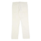 LEVI'S Mens Regular Fit White Cotton Blend Trousers W34 L32 Casual Zip Closure