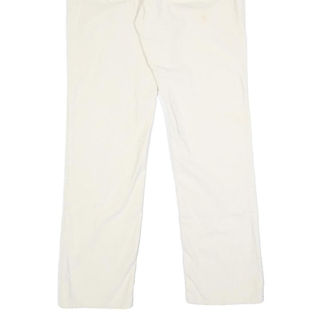 LEVI'S Mens Regular Fit White Cotton Blend Trousers W34 L32 Casual Zip Closure
