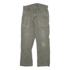 CARHARTT Mens Jeans Grey Regular Straight Denim W30 L28 Workwear Utility Zip