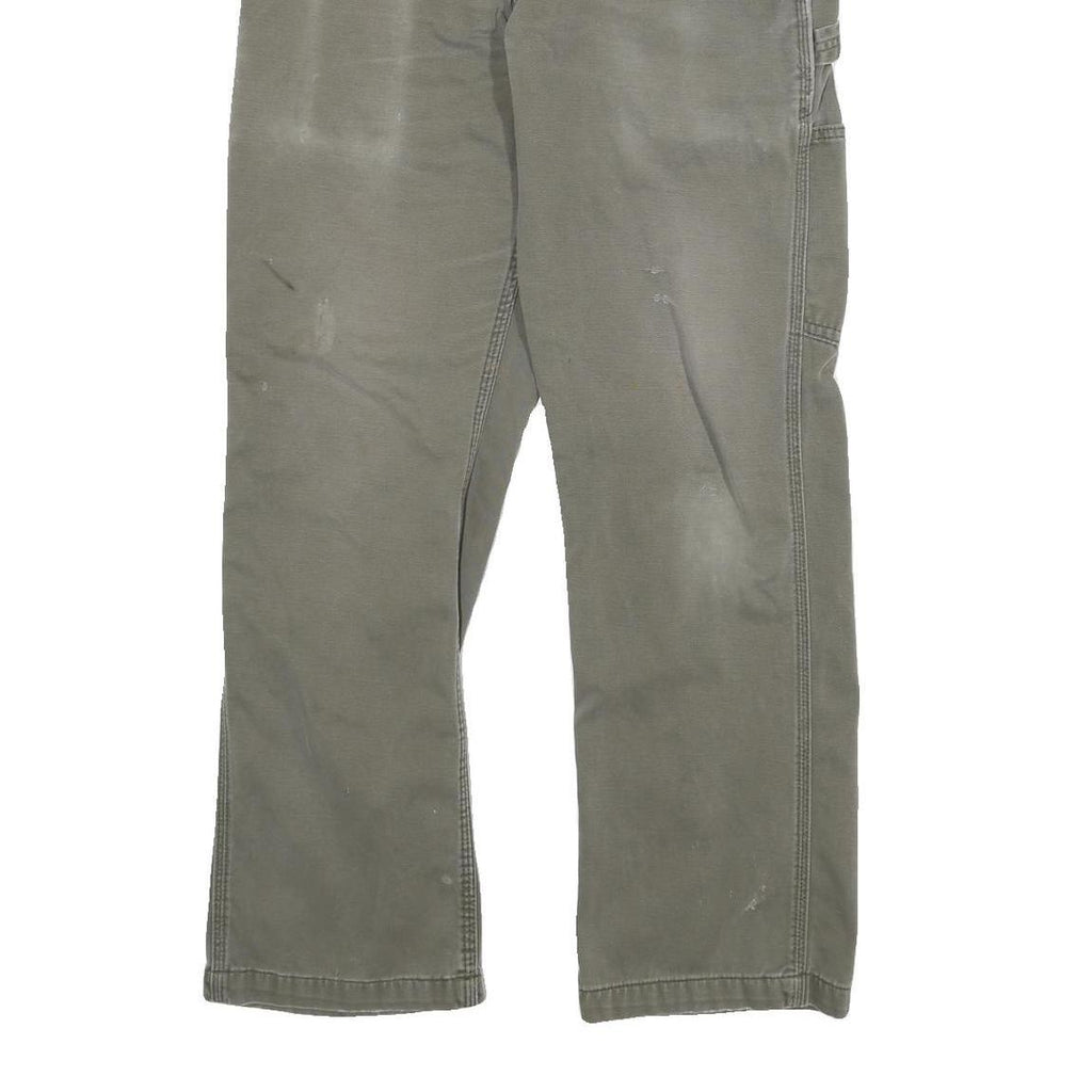 CARHARTT Mens Jeans Grey Regular Straight Denim W30 L28 Workwear Utility Zip