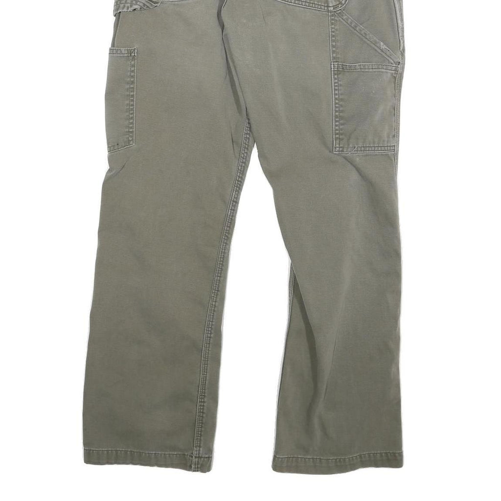 CARHARTT Mens Jeans Grey Regular Straight Denim W30 L28 Workwear Utility Zip