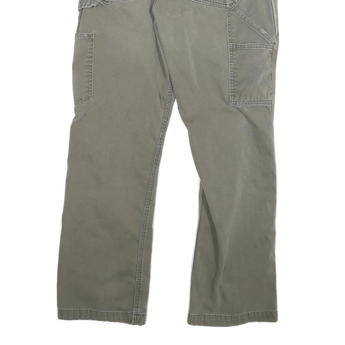 CARHARTT Mens Jeans Grey Regular Straight Denim W30 L28 Workwear Utility Zip