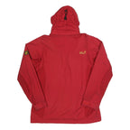 JACK WOLFSKIN Womens Red Outdoor Jacket UK 16 Polyamide Waterproof Zip Hooded