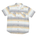 LEVI'S Mens Blue & Beige Striped Casual Shirt L Cotton Blend Summer Style