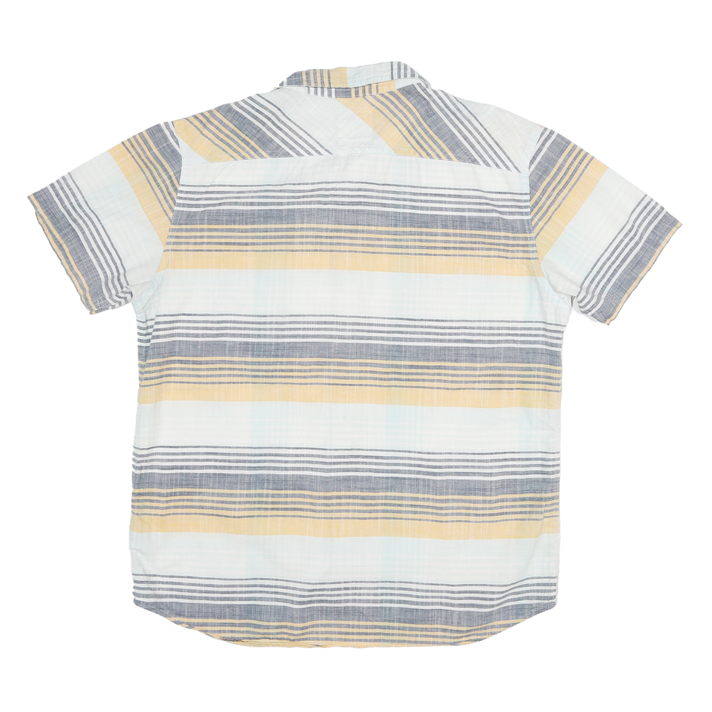 LEVI'S Mens Blue & Beige Striped Casual Shirt L Cotton Blend Summer Style